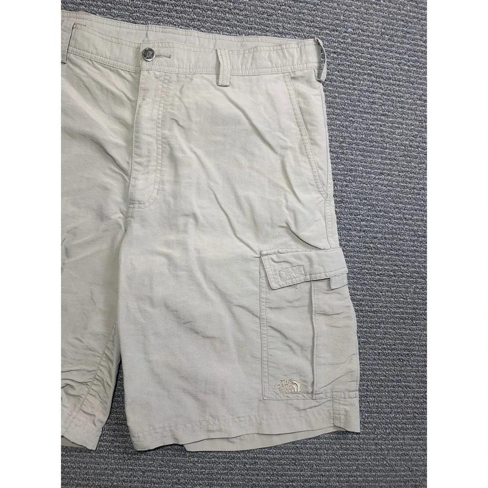 The North Face Mens Nylon Hiking Shorts 36 Gray Green Flat Front Outdoor 7